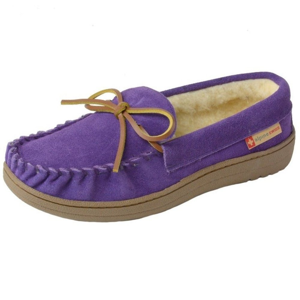 Purple Alpine Swiss Moccasin Slippers 6
